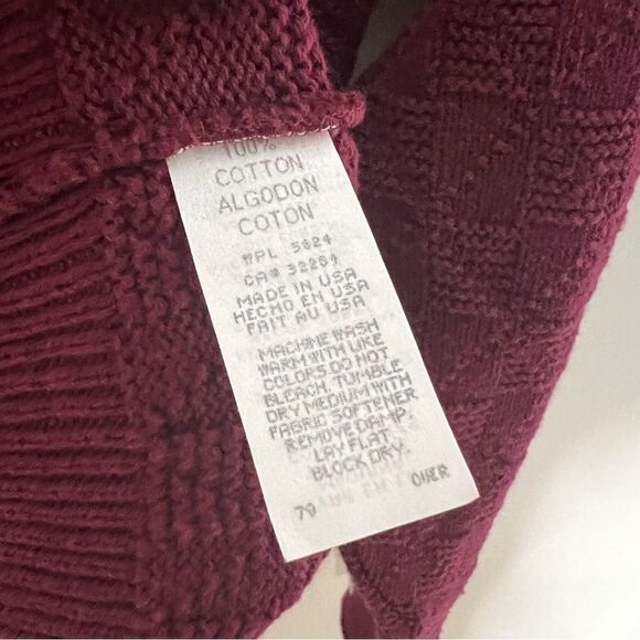 Shenandoah Vintage Mens Cotton Knit Crew Neck Maroon USA Made Sweater Size XL - Picture 6 of 6